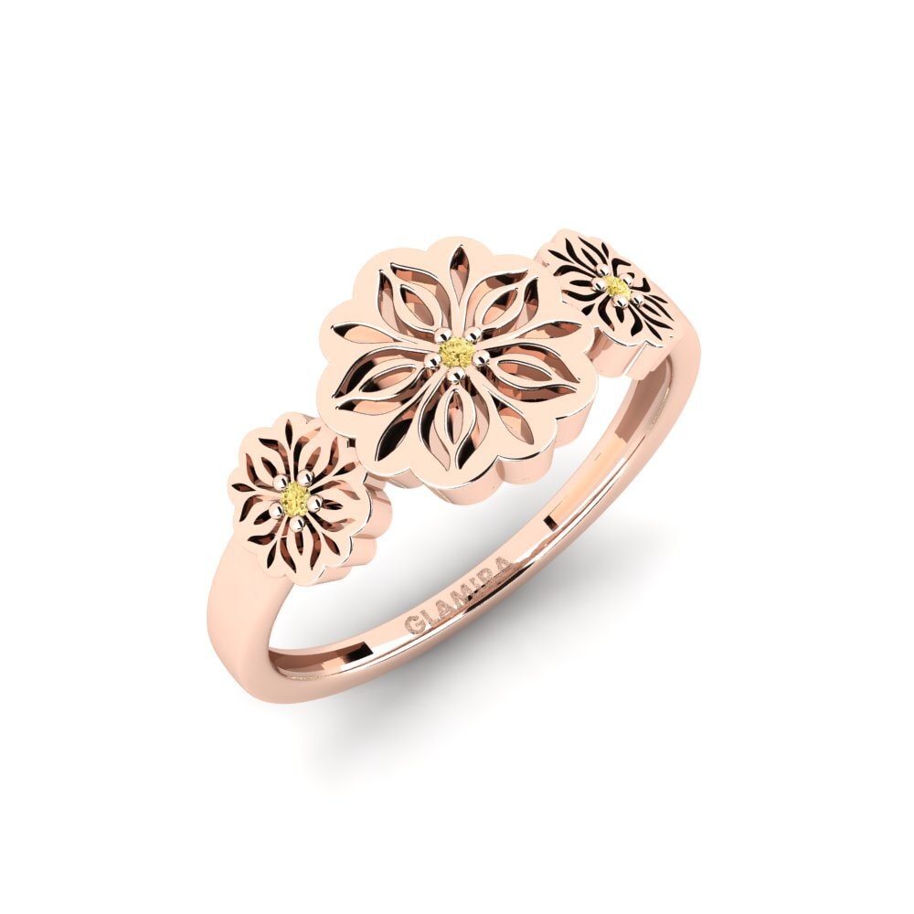 Vàng Hồng 14K Kim Cương Vàng Nhẫn Bukad