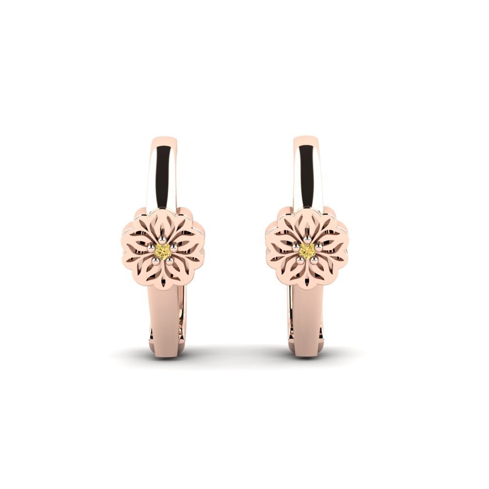 Vàng Hồng 14K Kim Cương Vàng Bông tai nữ Bulak