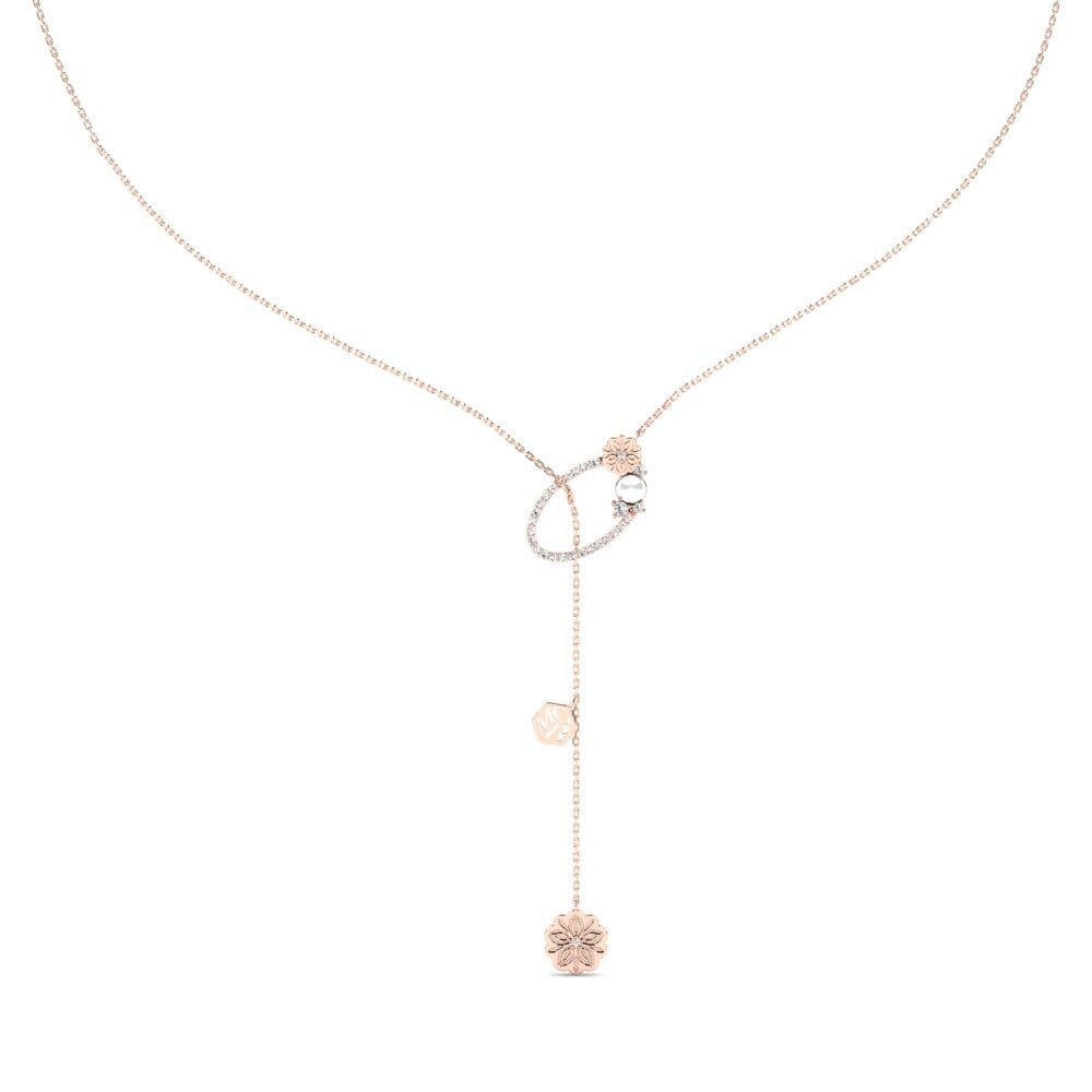 9ct Rose Gold Moissanite Women's Necklace Bunyi