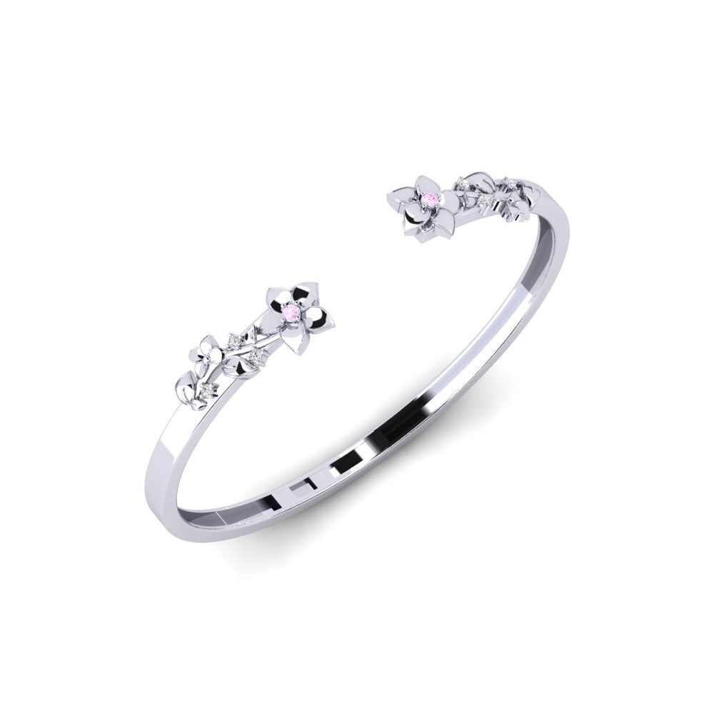 Vàng Trắng 14K Đá Sapphire Hồng Vòng tay nữ Calorea
