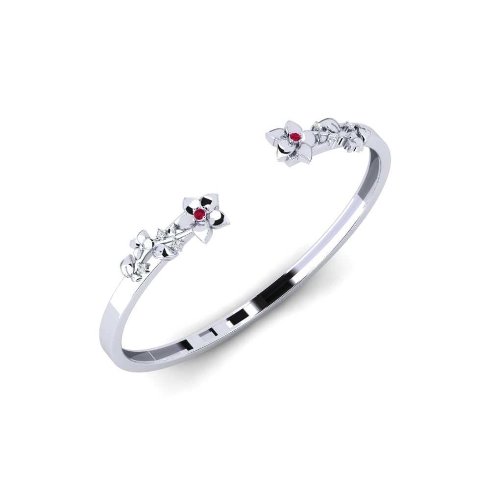 Vàng Trắng 14K Đá Ruby / Hồng Ngọc Vòng tay nữ Calorea