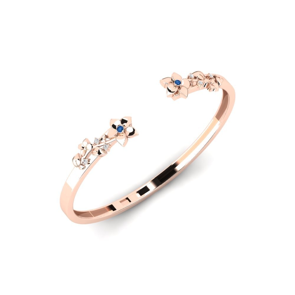 Rotgold 375 Dunkelblauer Zirkonia Damen armband Calorea