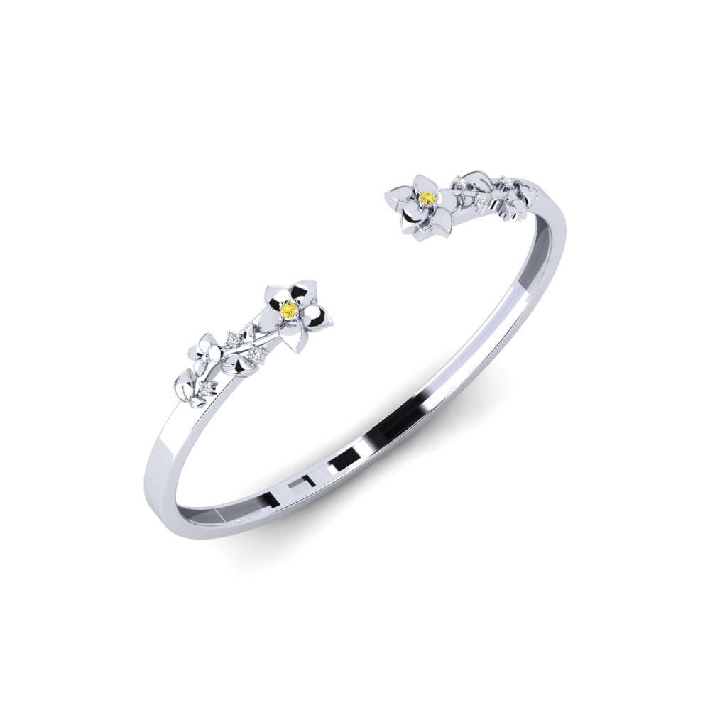 Weiß-Silber Gelber Saphir Damen armband Calorea