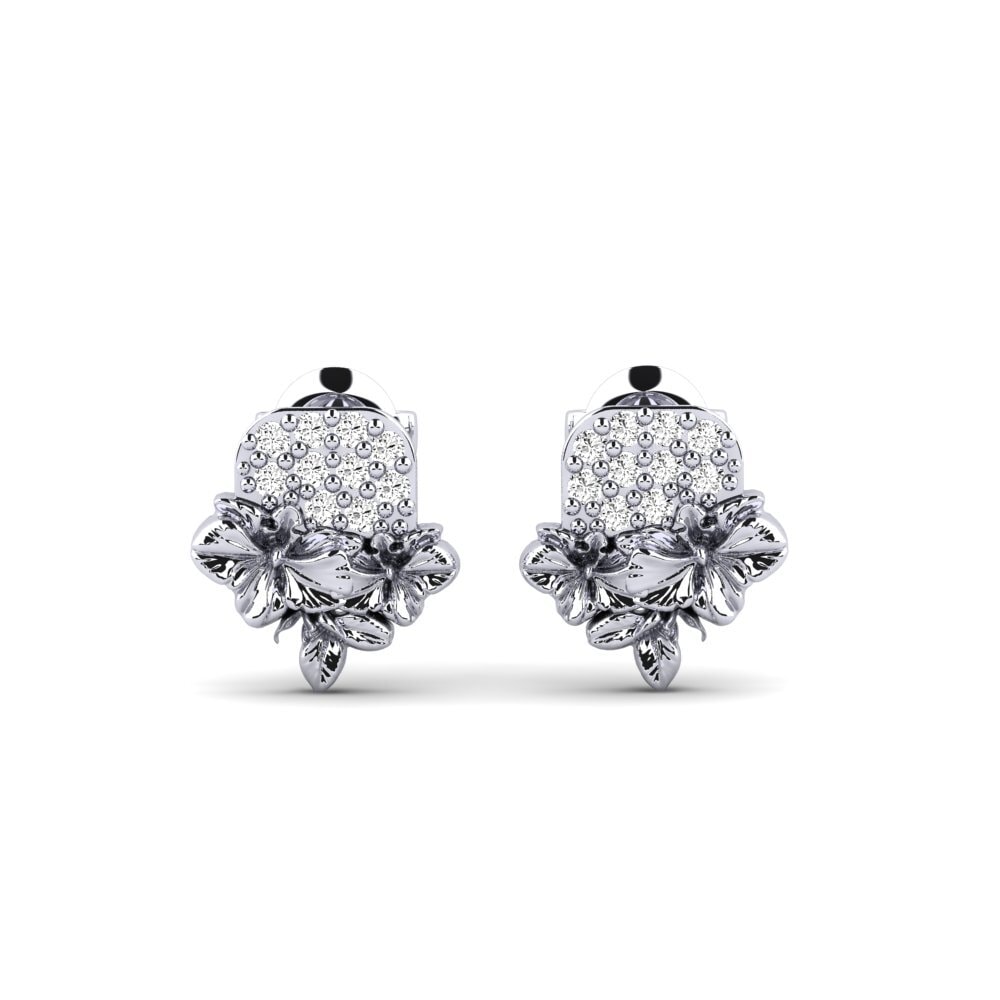 Vàng Trắng 14K Đá Moissanite Bông tai nữ Chrystie