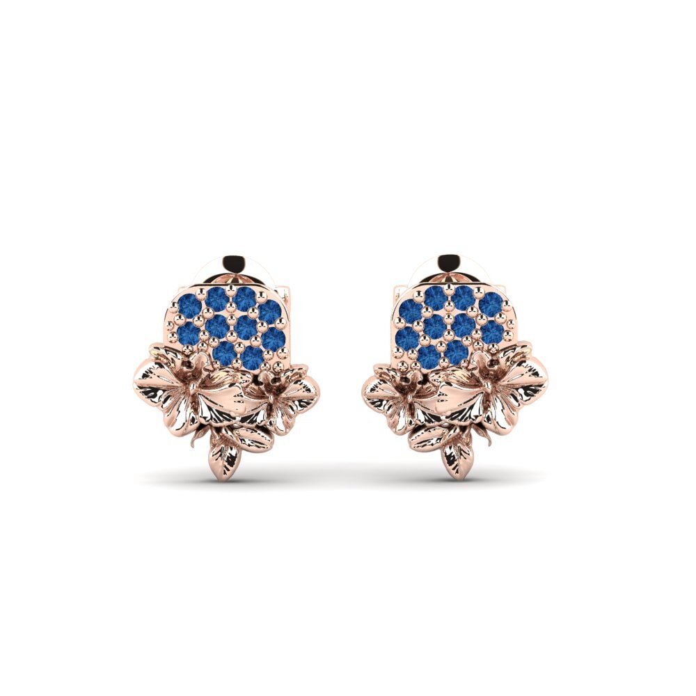 Rotgold 375 Dunkelblauer Zirkonia Damen ohrring Chrystie