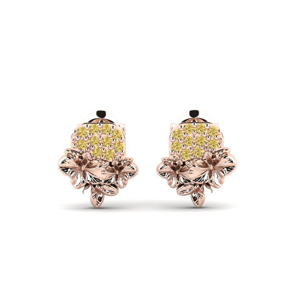 Vàng Hồng 14K Kim Cương Vàng Bông tai nữ Chrystie