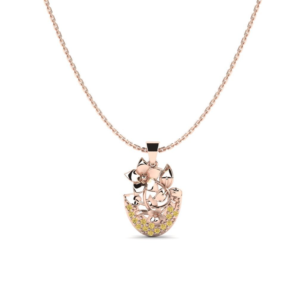 Vàng Hồng 14K Kim Cương Vàng Mặt dây chuyền nữ Cistaceae
