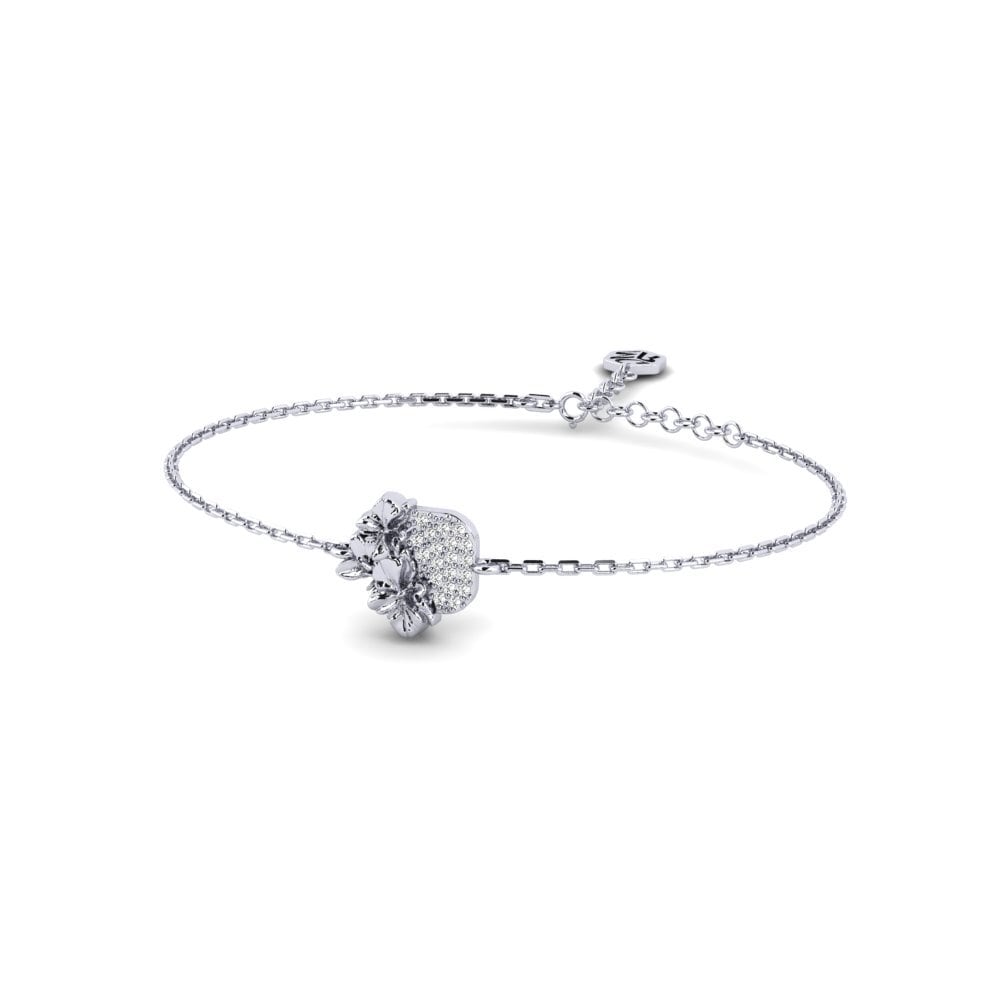 Vàng Trắng 14K Đá Moissanite Vòng tay nữ Court
