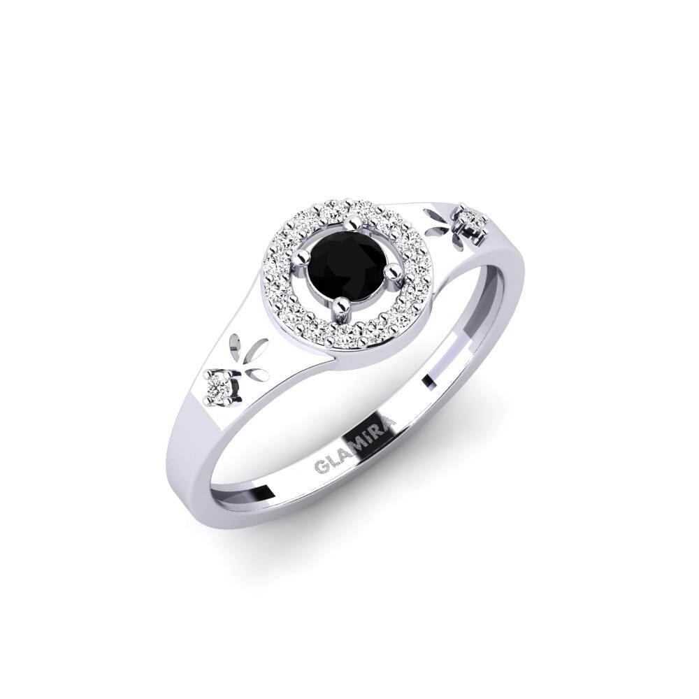 Vàng Trắng 14K black-onyx Nhẫn Cwako