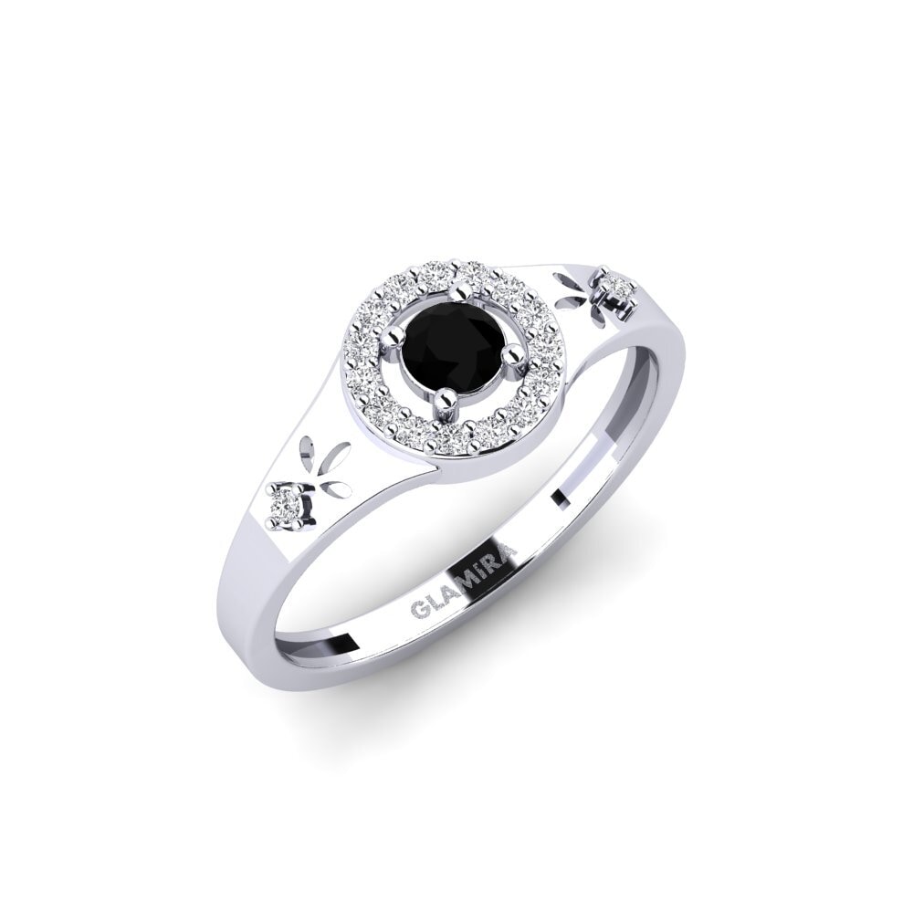 Weißgold 585 Schwarzer Diamant Ring Cwako