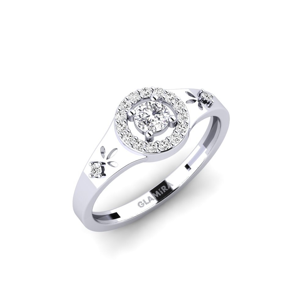 Vàng Trắng 14K Đá Moissanite Nhẫn Cwako