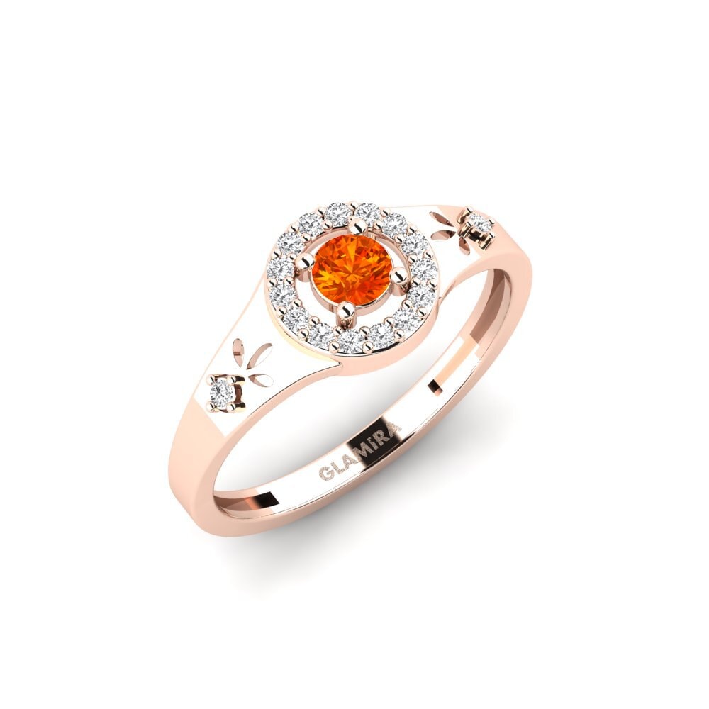 Rotgold 585 Orangefarbener Saphir Ring Cwako
