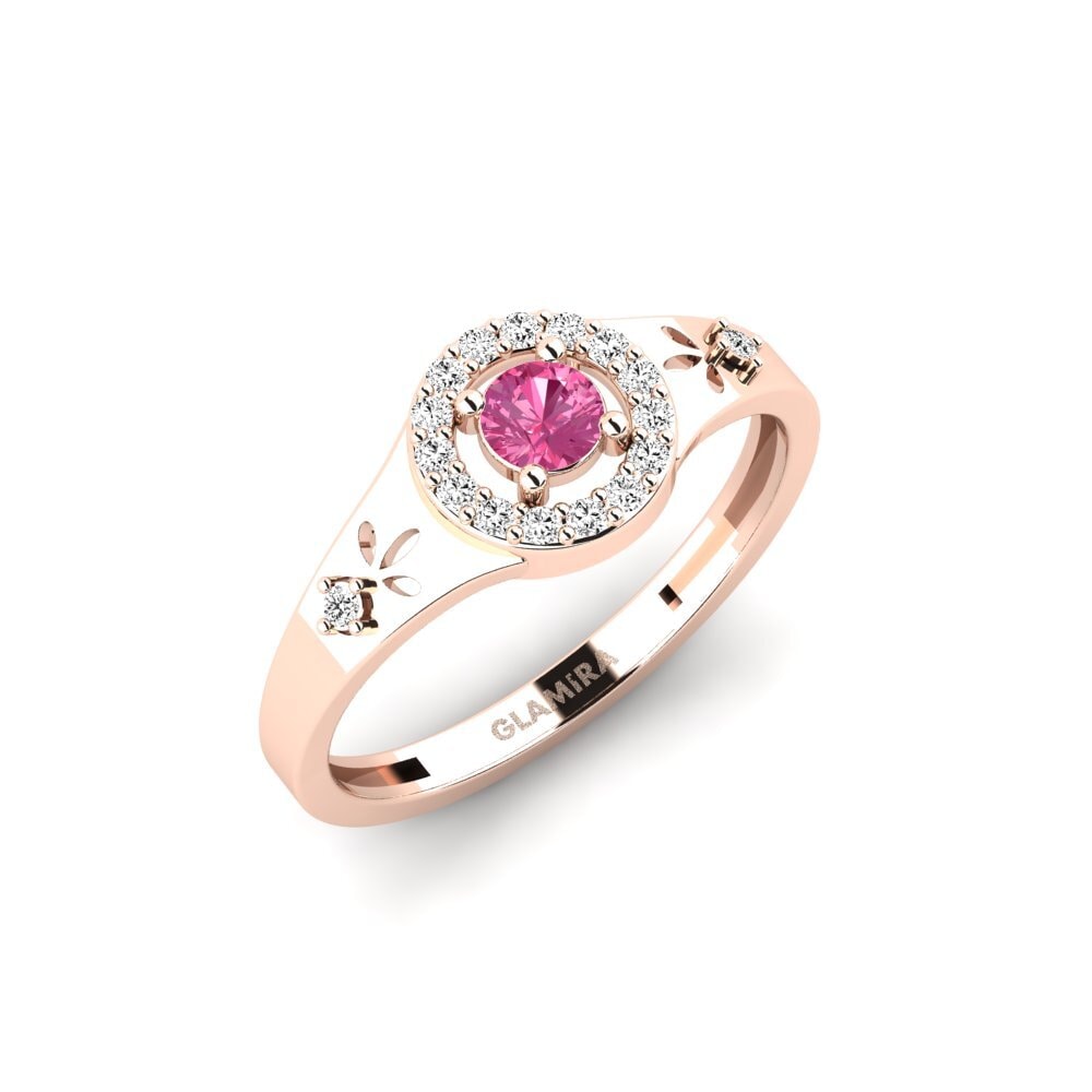 Rotgold 750 Rosa Turmalin Ring Cwako