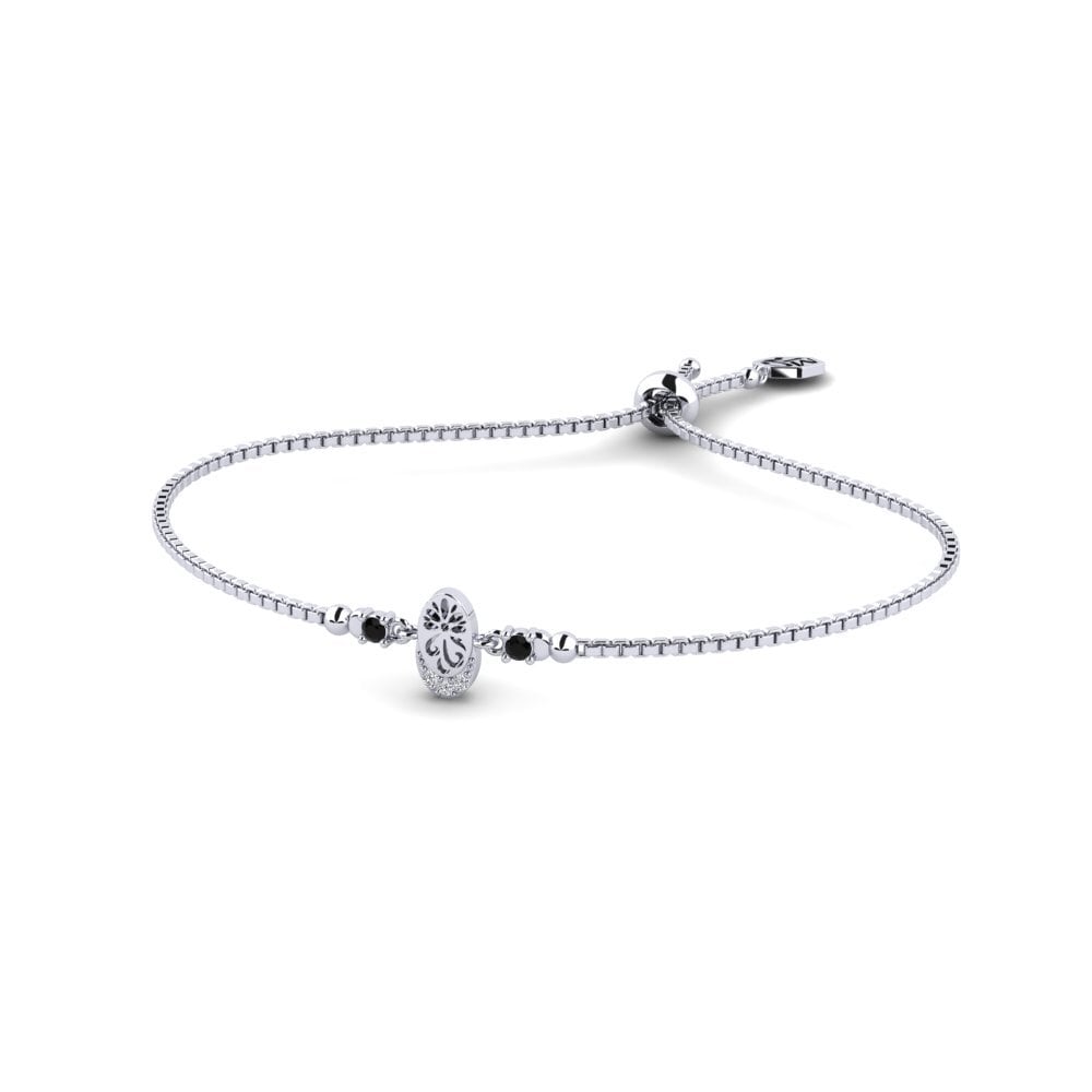 Weißgold 585 Schwarzer Diamant Damen armband Dakalo