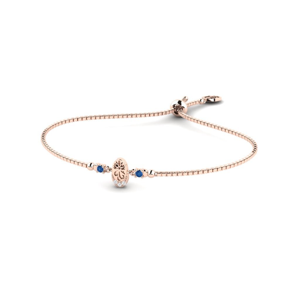Rotgold 375 Dunkelblauer Zirkonia Damen armband Dakalo