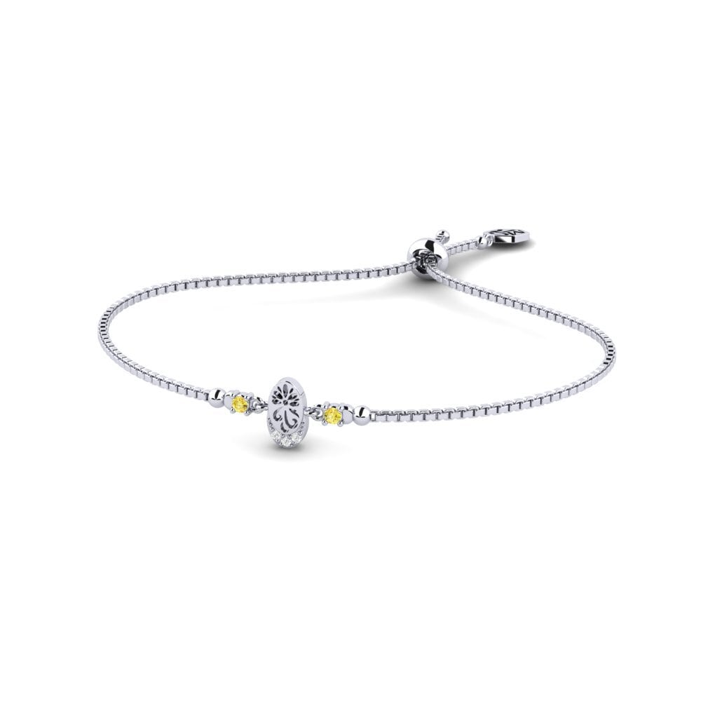 Weiß-Silber Gelber Saphir Damen armband Dakalo