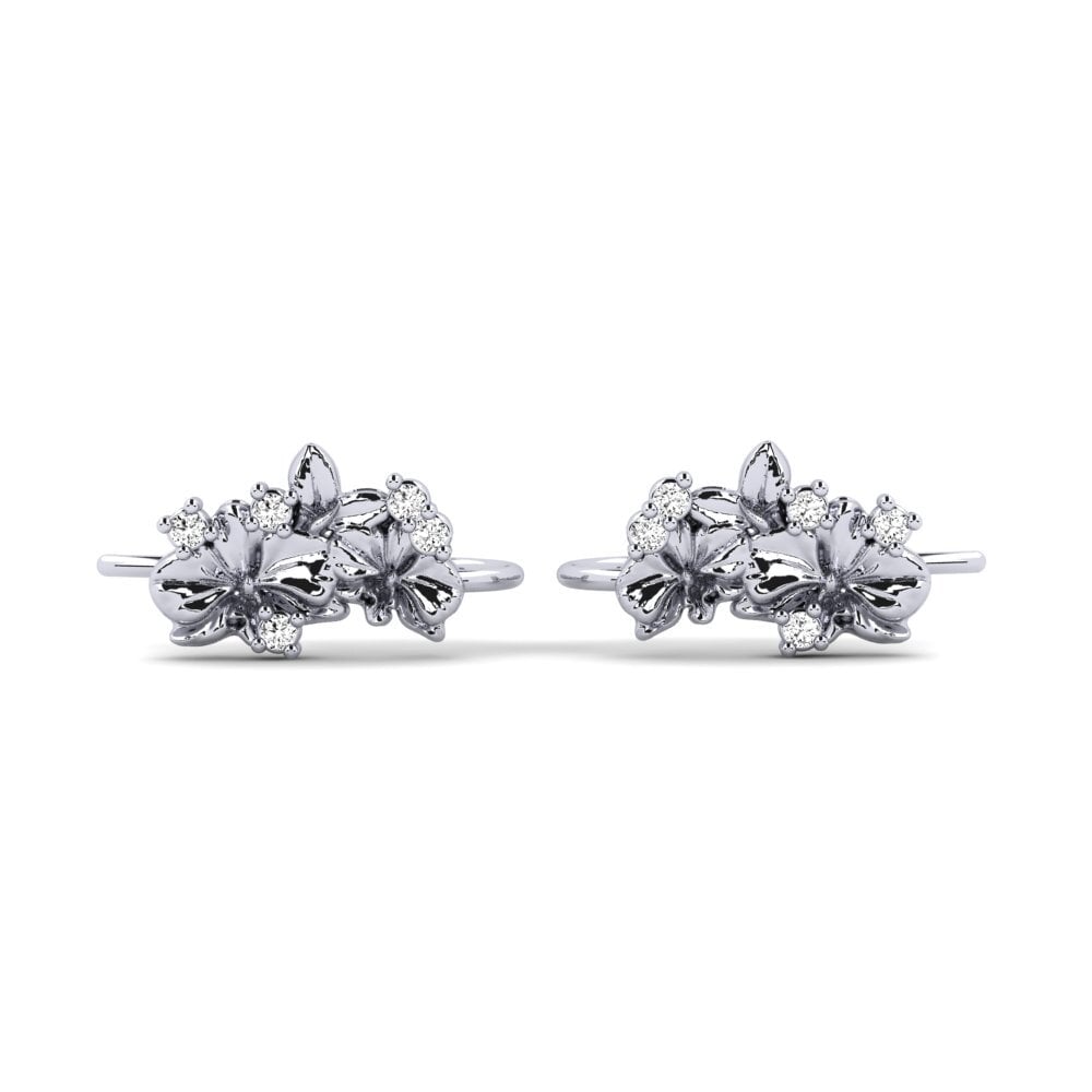 Vàng Trắng 14K Đá Moissanite Bông tai nữ Ebure