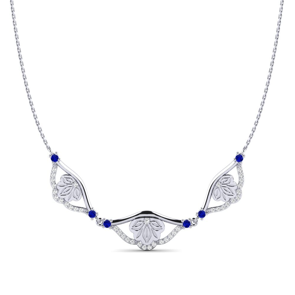 シルバ925 サファイア 女性ネックレス Echwayitile