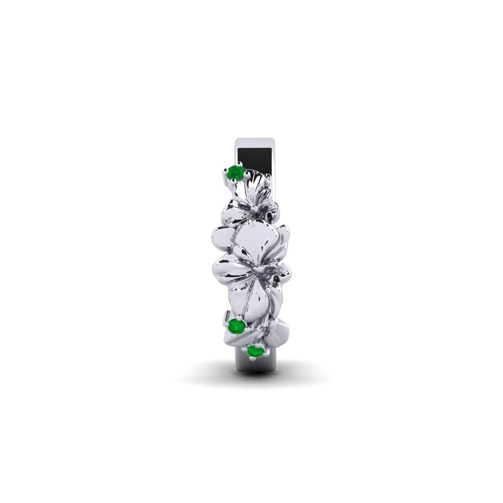 Vàng Trắng 14K Đá Emerald / Ngọc lục Bảo Bông tai nữ Elune