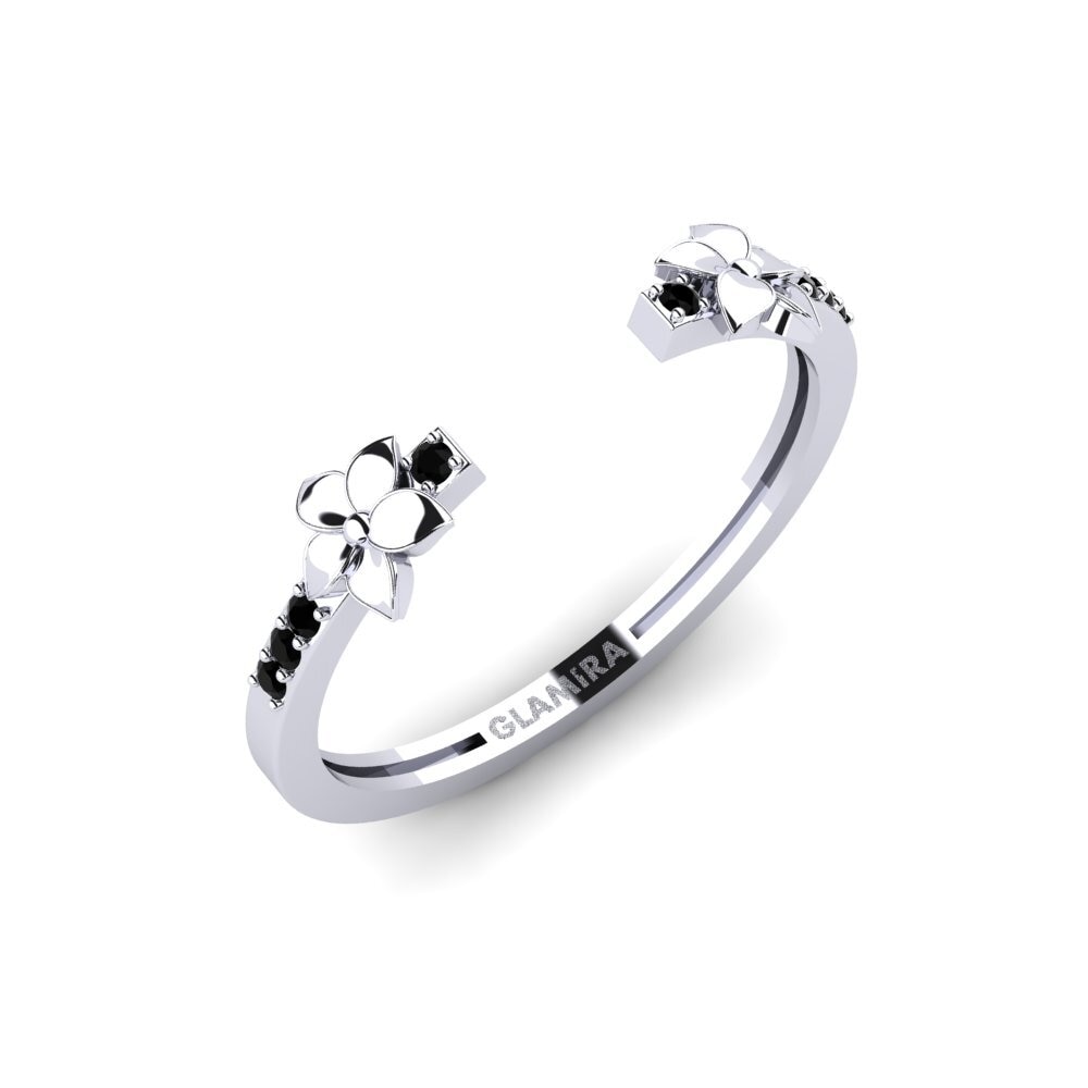 Weißgold 585 Schwarzer Diamant Ring Elyore