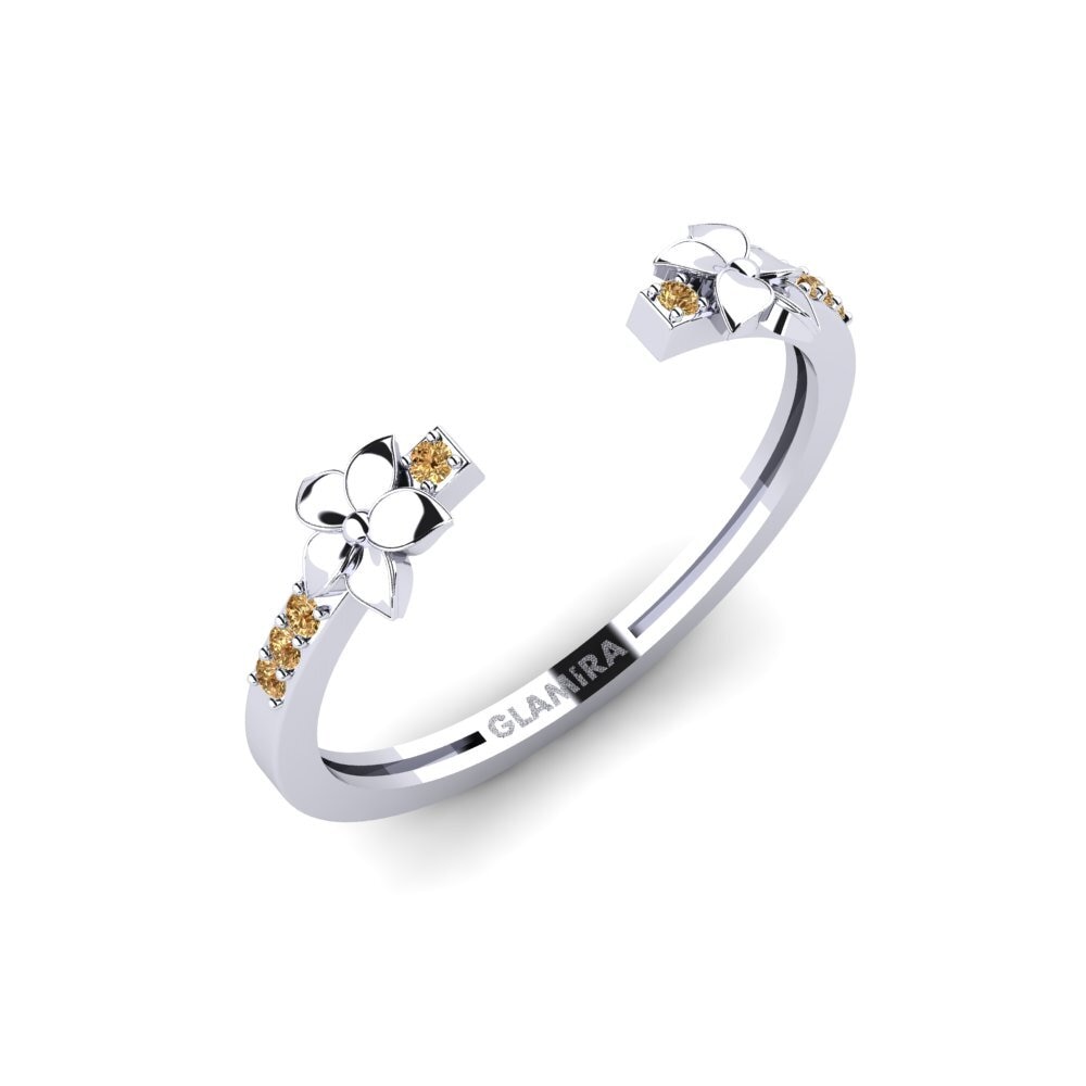 Vàng Trắng 14K Kim Cương Nâu Nhẫn Elyore