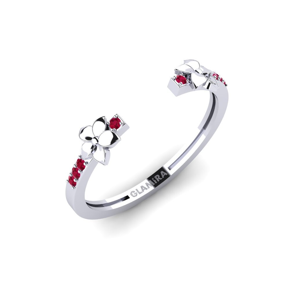 Vàng Trắng 14K Đá Ruby / Hồng Ngọc Nhẫn Elyore
