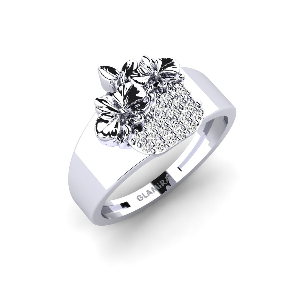 Vàng Trắng 14K Đá Moissanite Nhẫn Ericaceae