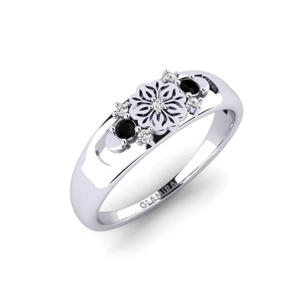 Vàng Trắng 14K black-onyx Nhẫn Fiefita