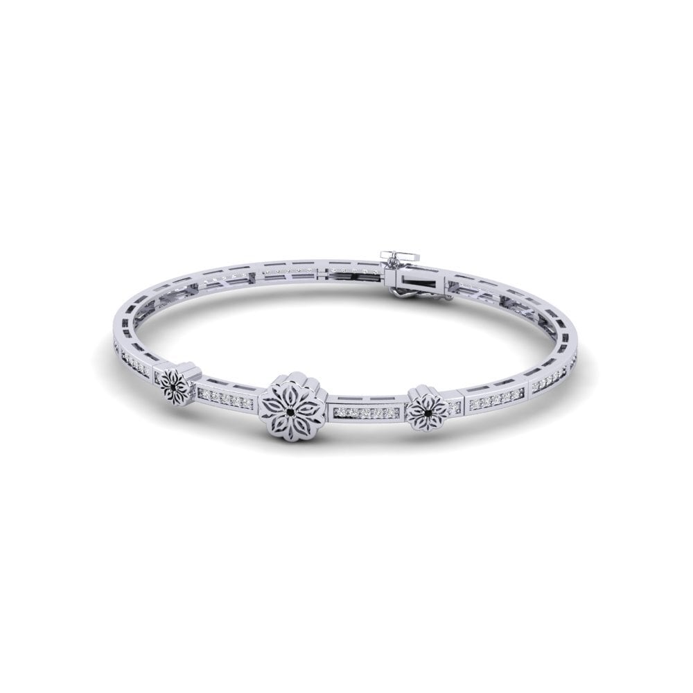 Weißgold 585 Schwarzer Diamant Damen armband Fleurich