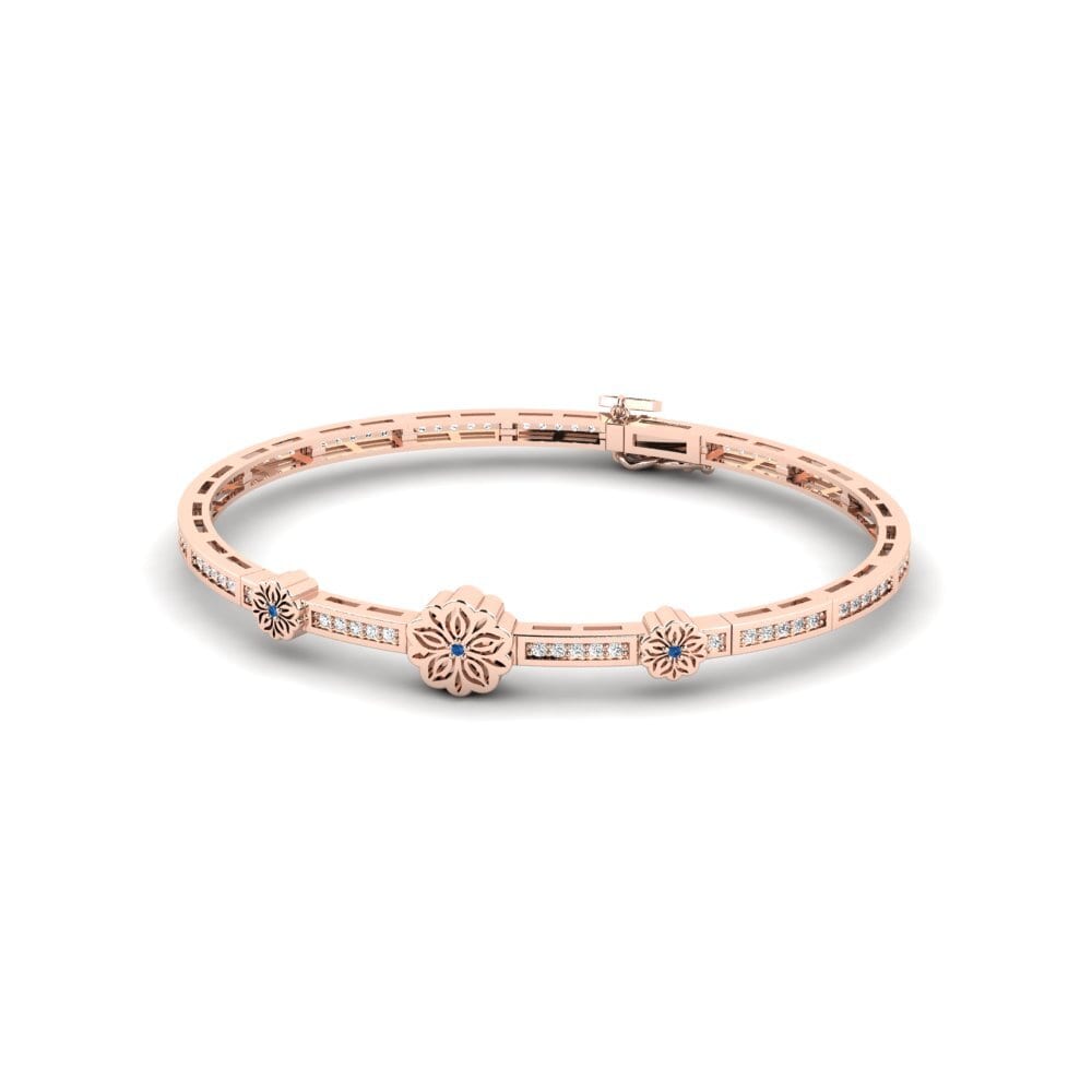 Rotgold 375 Dunkelblauer Zirkonia Damen armband Fleurich