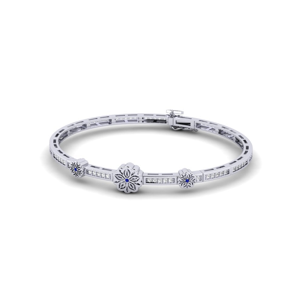 シルバ925 サファイア 女性ブレスレット Fleurich