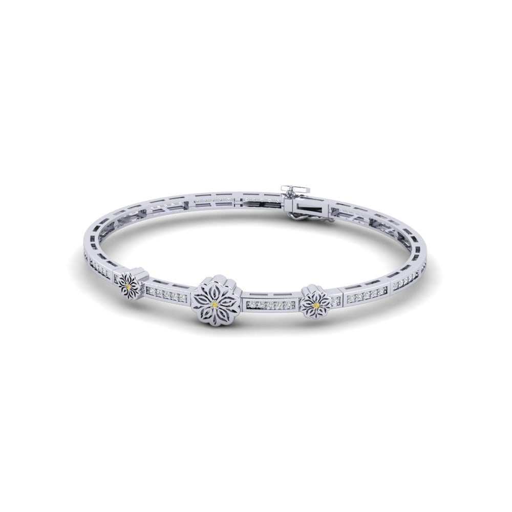 Vàng Trắng 14K Kim Cương Vàng Vòng tay nữ Fleurich