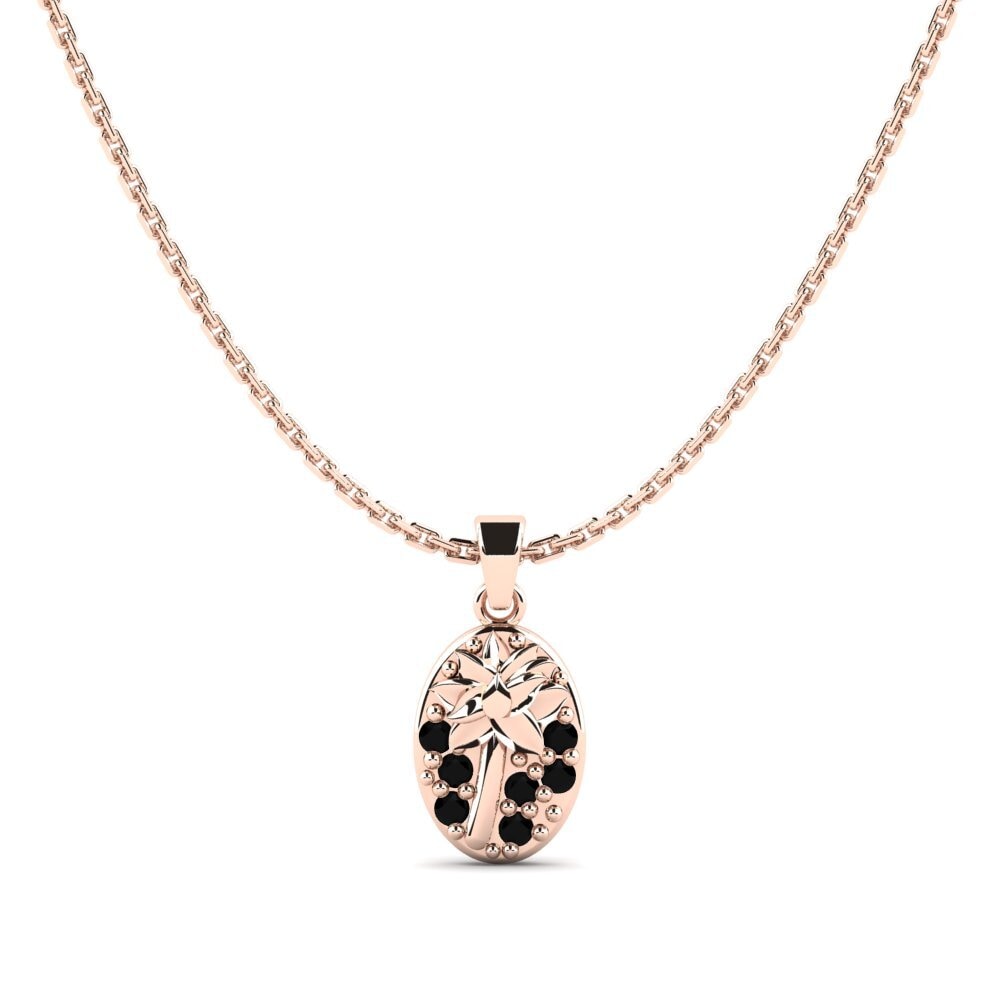 18k Oro Rosa Ónix Negro Colgante de Mujer Fulton