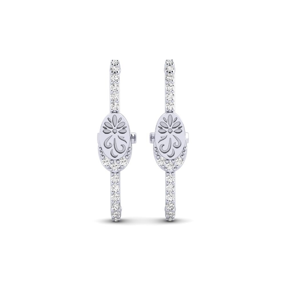 Vàng Trắng 14K Đá Moissanite Bông tai nữ Gladlynt