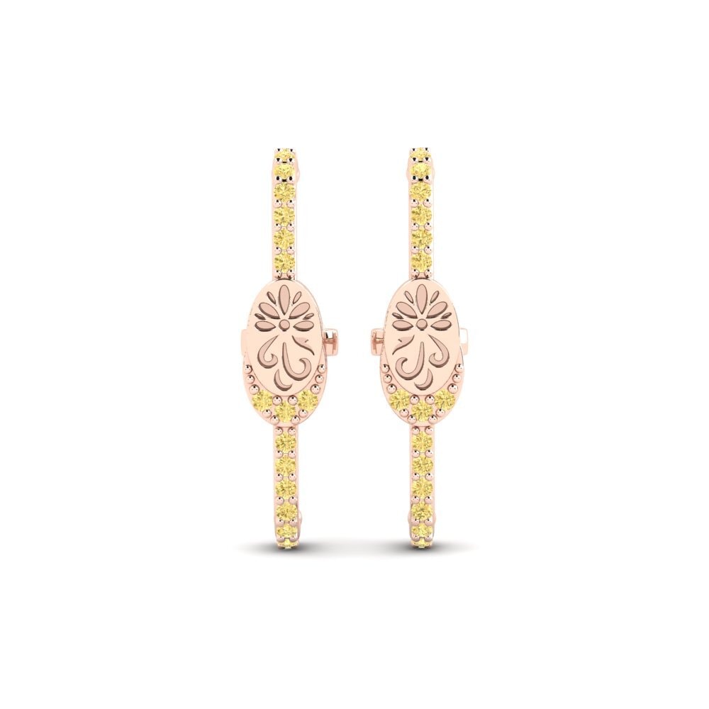 Vàng Hồng 14K Kim Cương Vàng Bông tai nữ Gladlynt