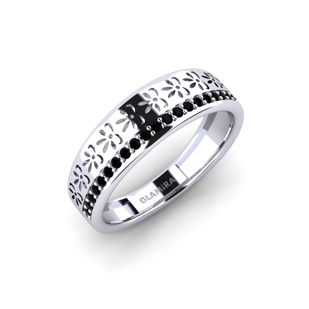 Weißgold 585 Schwarzer Diamant Ring Haksolok