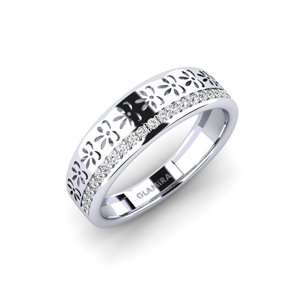 Vàng Trắng 14K Đá Moissanite Nhẫn Haksolok