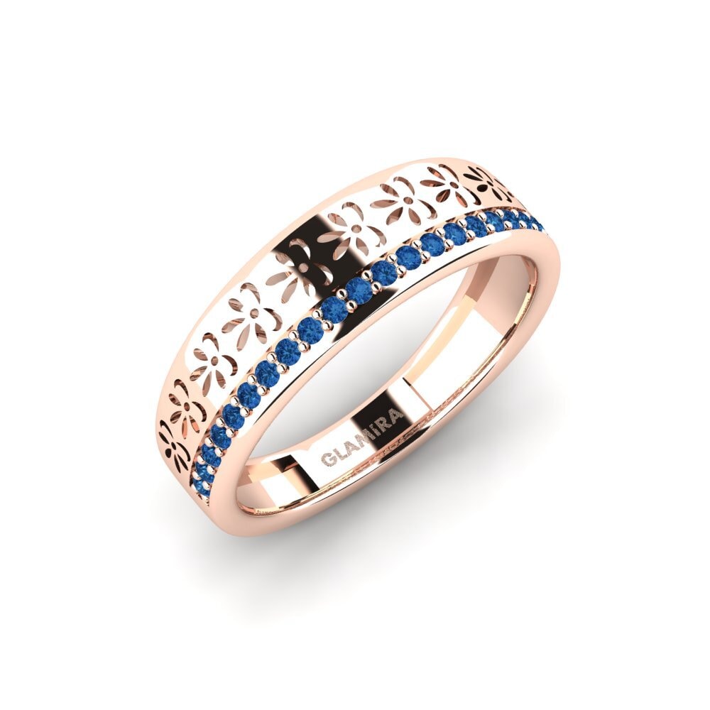 Rotgold 375 Dunkelblauer Zirkonia Ring Haksolok