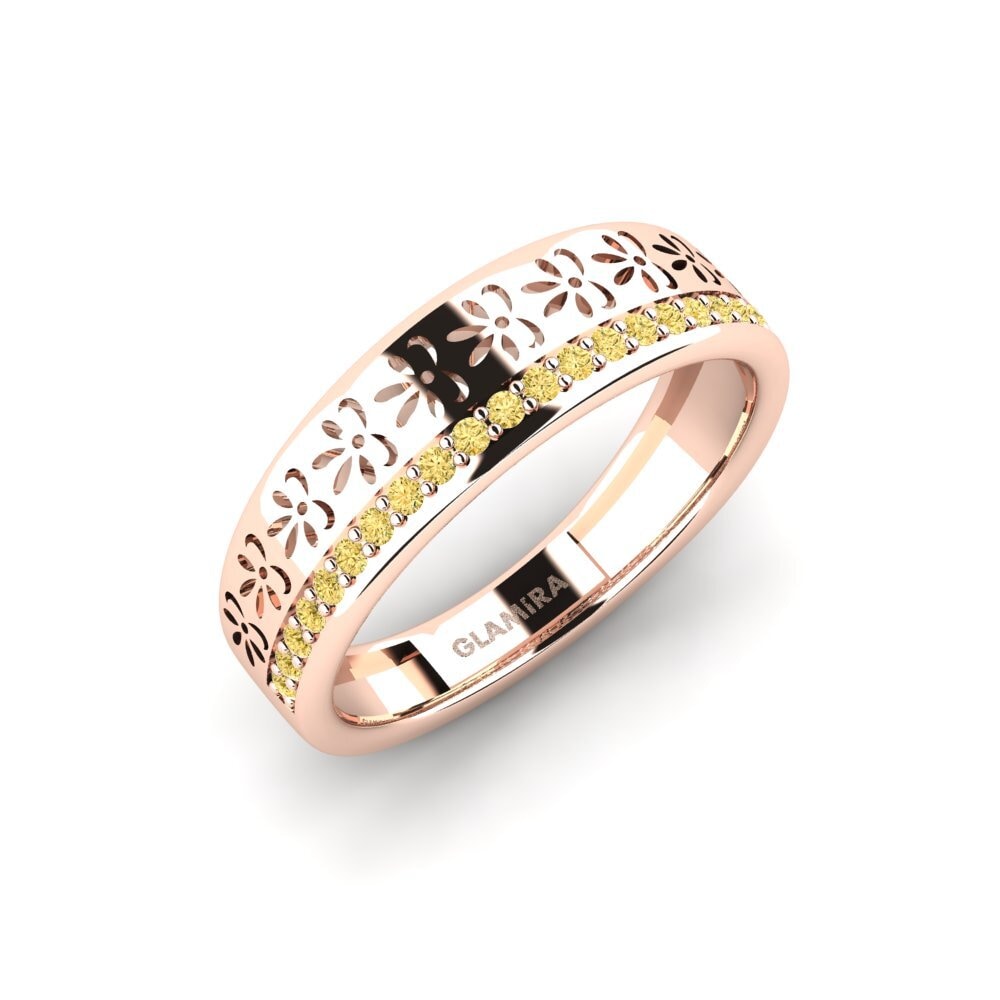 Vàng Hồng 14K Kim Cương Vàng Nhẫn Haksolok