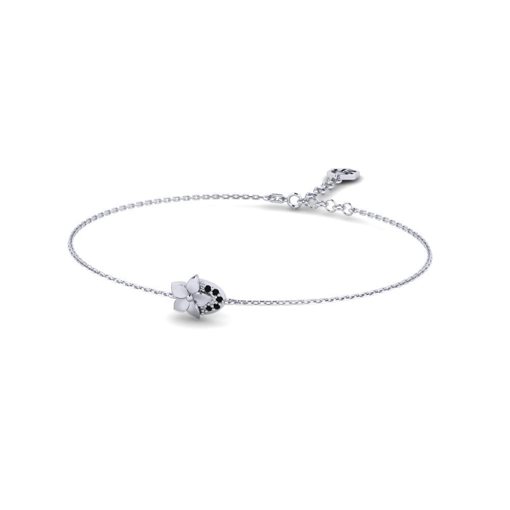 Weißgold 585 Schwarzer Diamant Damen armband Hicks