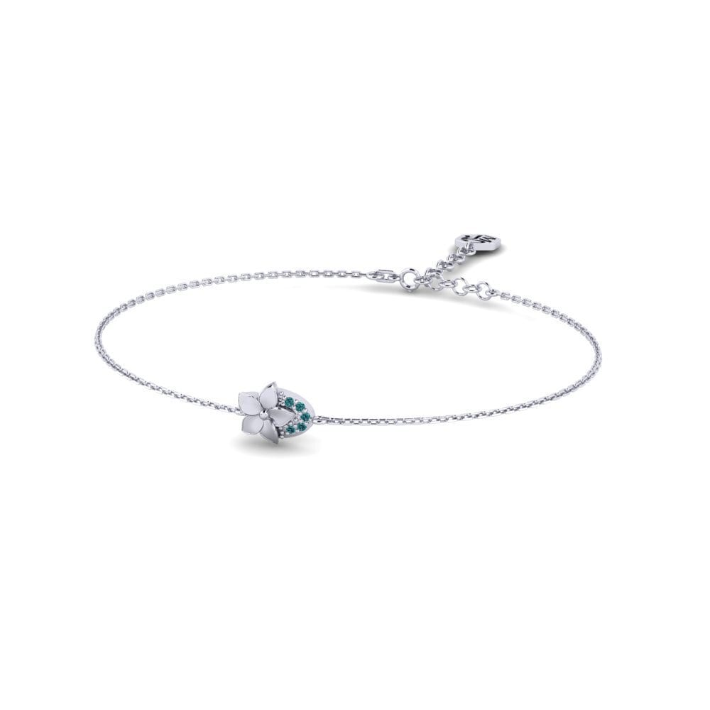 Palladium trắng Kim Cương Xanh Dương Vòng tay nữ Hicks