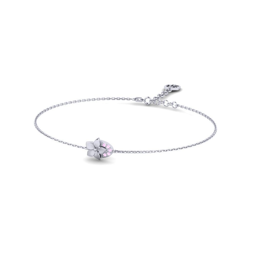 Vàng Trắng 14K Đá Sapphire Hồng Vòng tay nữ Hicks