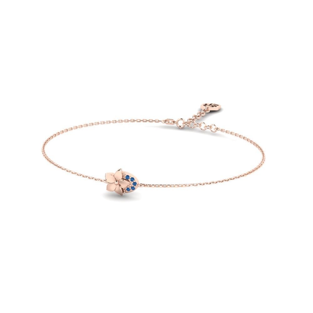 Rotgold 375 Dunkelblauer Zirkonia Damen armband Hicks