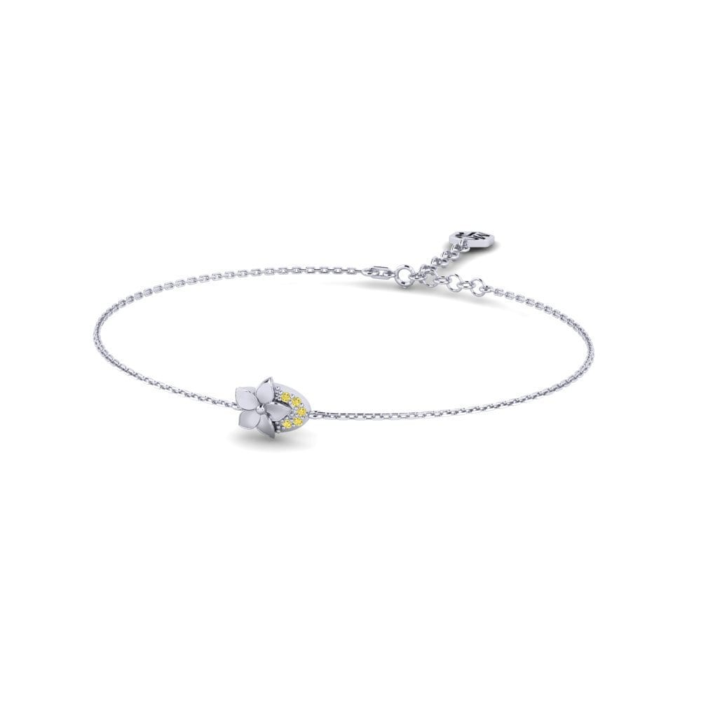 Weiß-Silber Gelber Saphir Damen armband Hicks