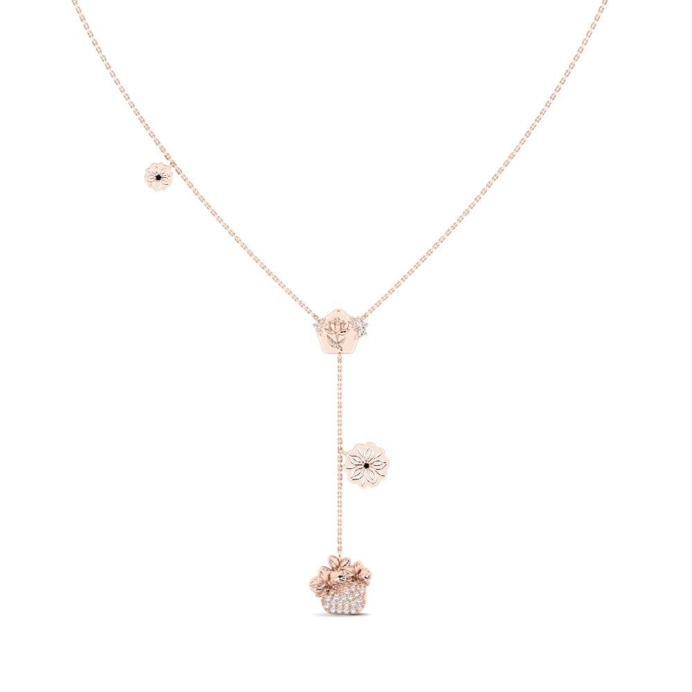 18k Oro Rosa Ónix Negro Collar de Mujer Idegran