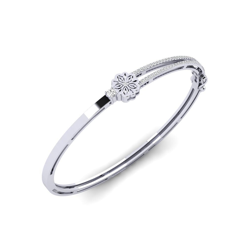Vàng Trắng 14K Đá Moissanite Vòng tay nữ Ilangi