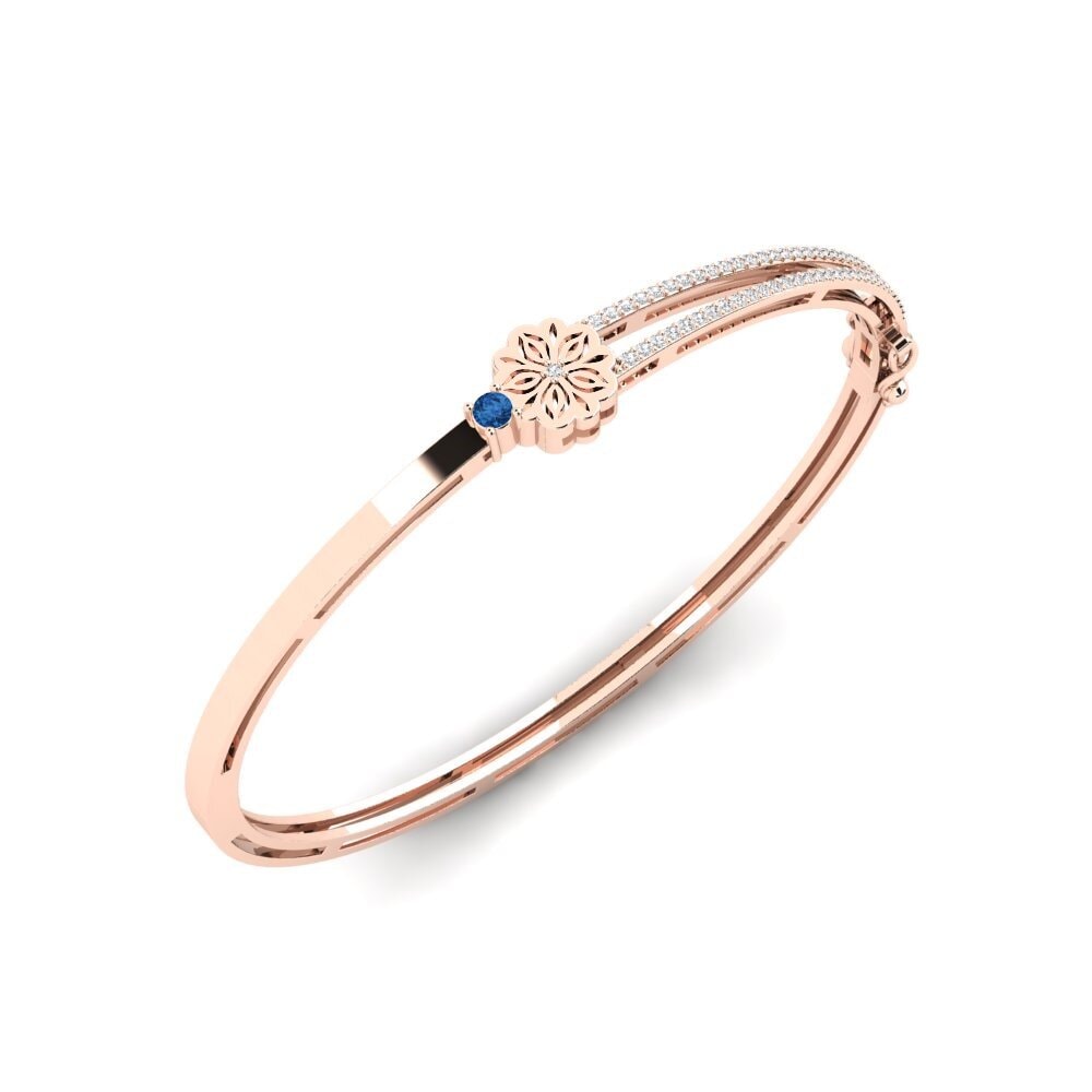 Rotgold 375 Dunkelblauer Zirkonia Damen armreif Ilangi
