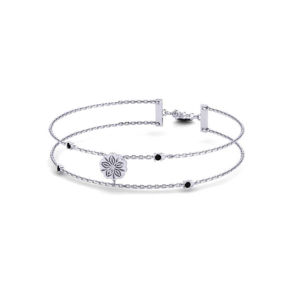 Weißgold 585 Schwarzer Diamant Damen armband Kanniy