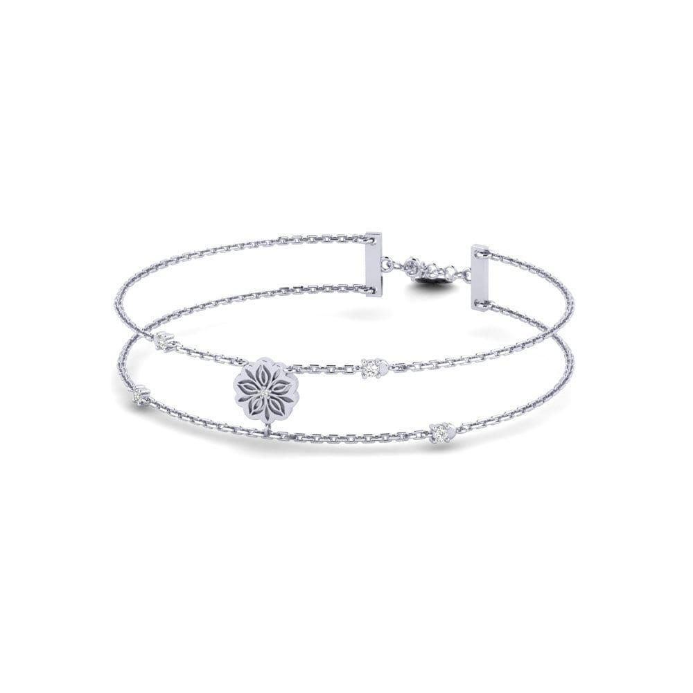 Vàng Trắng 14K Đá Moissanite Vòng tay nữ Kanniy