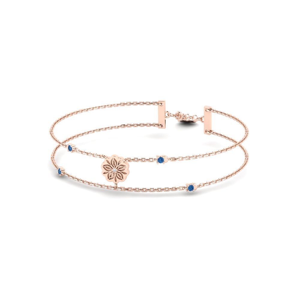 Rotgold 375 Dunkelblauer Zirkonia Damen armband Kanniy
